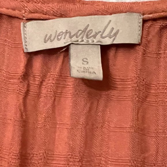 Wenderly  Women's Tunic Dress Brown Long Sleeve V-Neck Rayon Pullover Size S - Picture 3 of 7